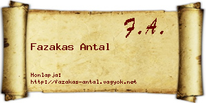 Fazakas Antal névjegykártya